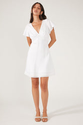 White Linen Mini Dress
